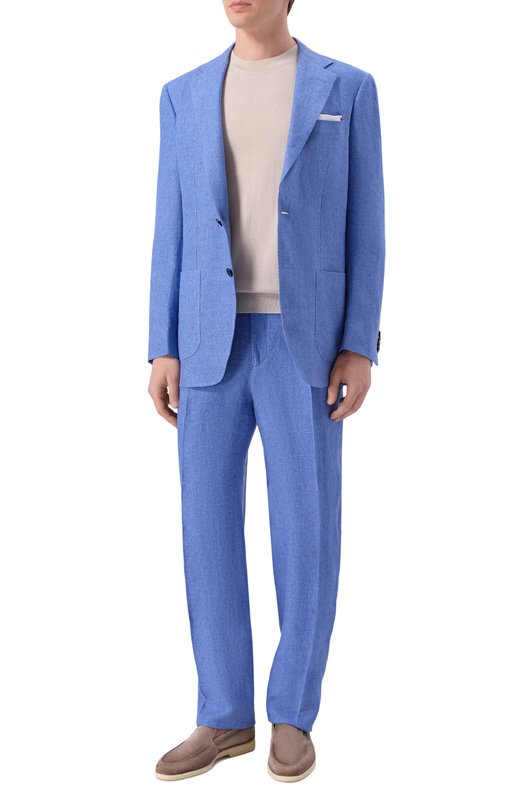 Льняной костюм Kiton UA81K0644G Голубой UA81K0644G
