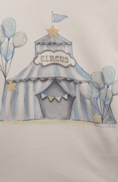 Хлопковый лонгслив MONNALISA кремового цвета по цене 6900 руб., арт. 28D605, фото 3 Хлопковый лонгслив MONNALISA, арт. 28D605, фото 3