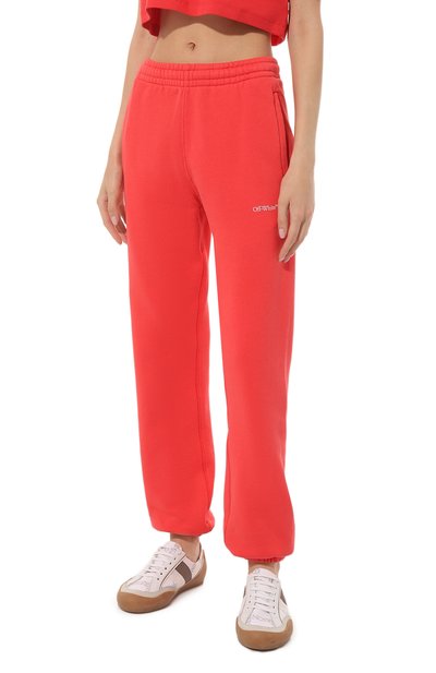 Хлопковые джоггеры OFF-WHITE красного цвета по цене 46300 руб., арт. OWCH006S23JER0012901, фото 3 Хлопковые джоггеры OFF-WHITE, арт. OWCH006S23JER0012901, фото 3