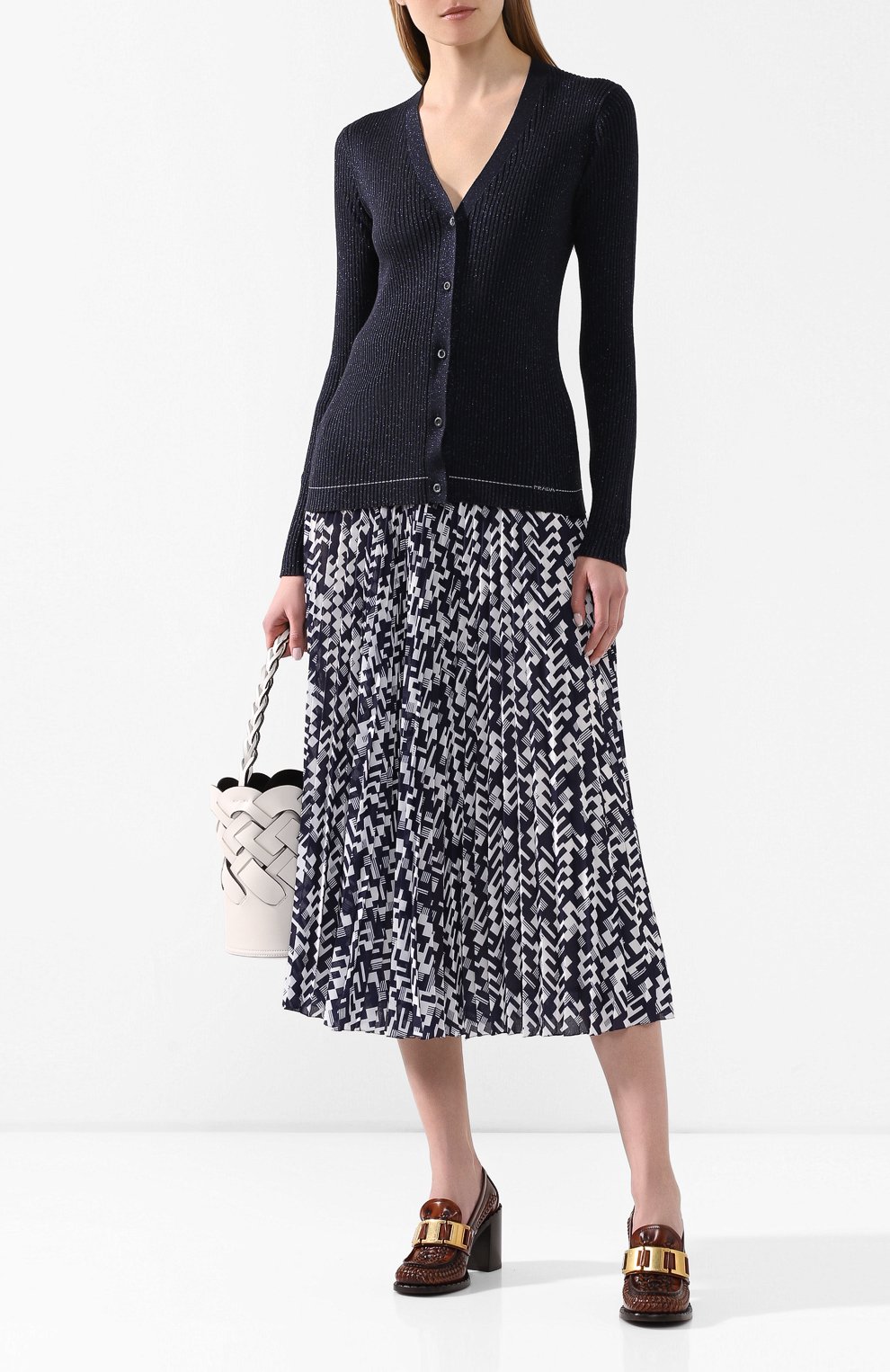 Кардиган из смеси шерсти и шелка PRADA, арт. P25H20-1UYM-F0008, фото 2
