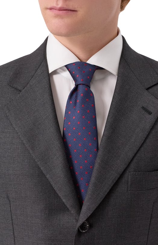 Шелковый галстук Kiton UCRVKPC06L1303 Синий  UCRVKPC06L1303 Фото 2