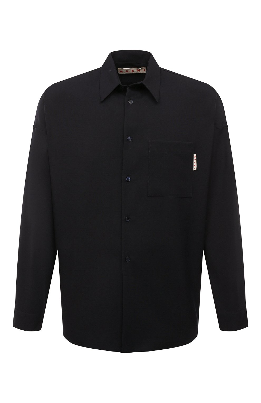 Шерстяная рубашка MARNI темно-синего цвета по цене 73200 руб., арт. CUMU0061A1 TW839, фото 1 Шерстяная рубашка MARNI, арт. CUMU0061A1 TW839, фото 1