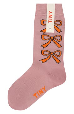 Детские носки TINYCOTTONS светло-розового цвета, арт. AW24-435 | Фото 1 (Материал: Текстиль, Хлопок, Синтетический материал; Нос: Не проставлено; Кросс-КТ: Носки)