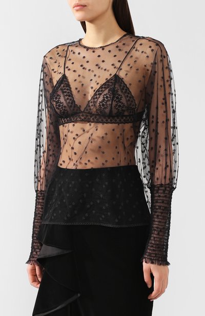 Прозрачная блузка PHILOSOPHY DI LORENZO SERAFINI черного цвета по цене 44500 руб., арт. A0229/2127, фото 3 Прозрачная блузка PHILOSOPHY DI LORENZO SERAFINI, арт. A0229/2127, фото 3