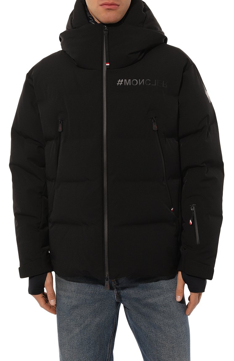 Мужская пуховик montgetech MONCLER GRENOBLE черного цвета, арт. 1A000-44-53066 | Фото 3 (Материал сплава: Проставлено; Материал утеплителя: Пух и перо; Длина (верхняя одежда): Короткие; Материал подклада: Синтетический материал; Рукава: Длинные; Материал внешний: Синтетический материал; Драгоценные камни: Проставлено; Мужское Кросс-КТ: пуховик-короткий; Стили: Кэжуэл)