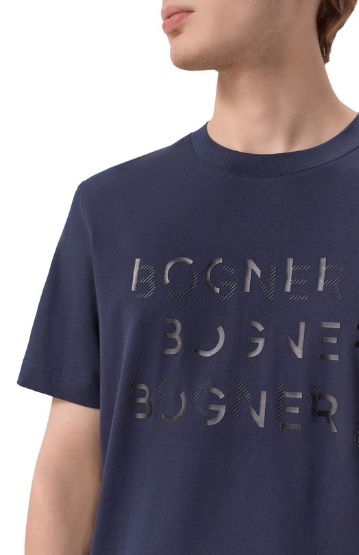 Хлопковая футболка Bogner 58146604 Синий  58146604 Фото 5