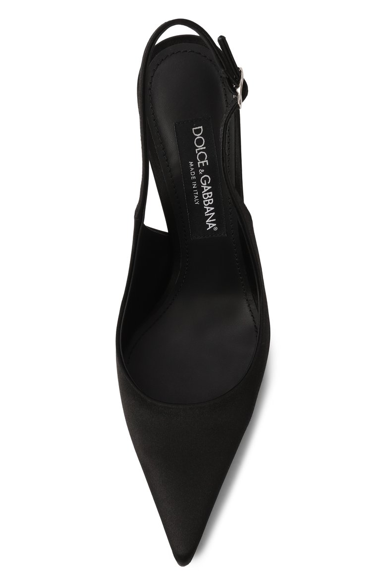 Женские текстильные туфли lollo DOLCE & GABBANA черного цвета, арт. CG0779/AV957 | Фото 6 (Материал внешний: Текстиль; Каблук тип: Шпилька; Каблук высота: Высокий; Подошва: Плоская; Материал внутренний: Натуральная кожа; Женское Кросс-КТ: Слингбэки)