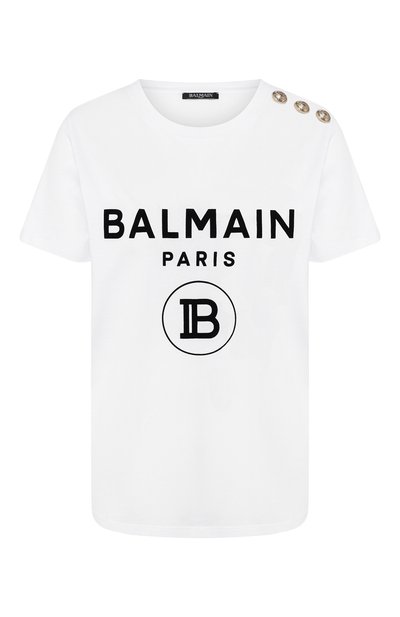 Женская хлопковая футболка BALMAIN, арт. SF11364/I193