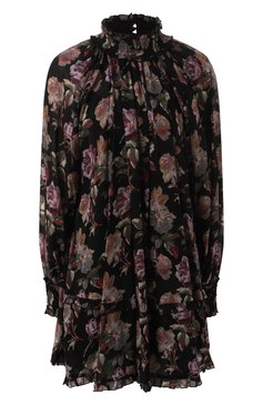 Женское платье из вискозы THE KOOPLES черного цвета, арт. FR0B29069K | Фото 1 (Материал сплава: Проставлено; Материал внешний: Вискоза; Длина Ж (юбки, платья, шорты): Мини; Рукава: Длинные; Драгоценные камни: Проставлено; Женское Кросс-КТ: Платье-одежда; Случай: Повседневный; Стили: Романтичный)