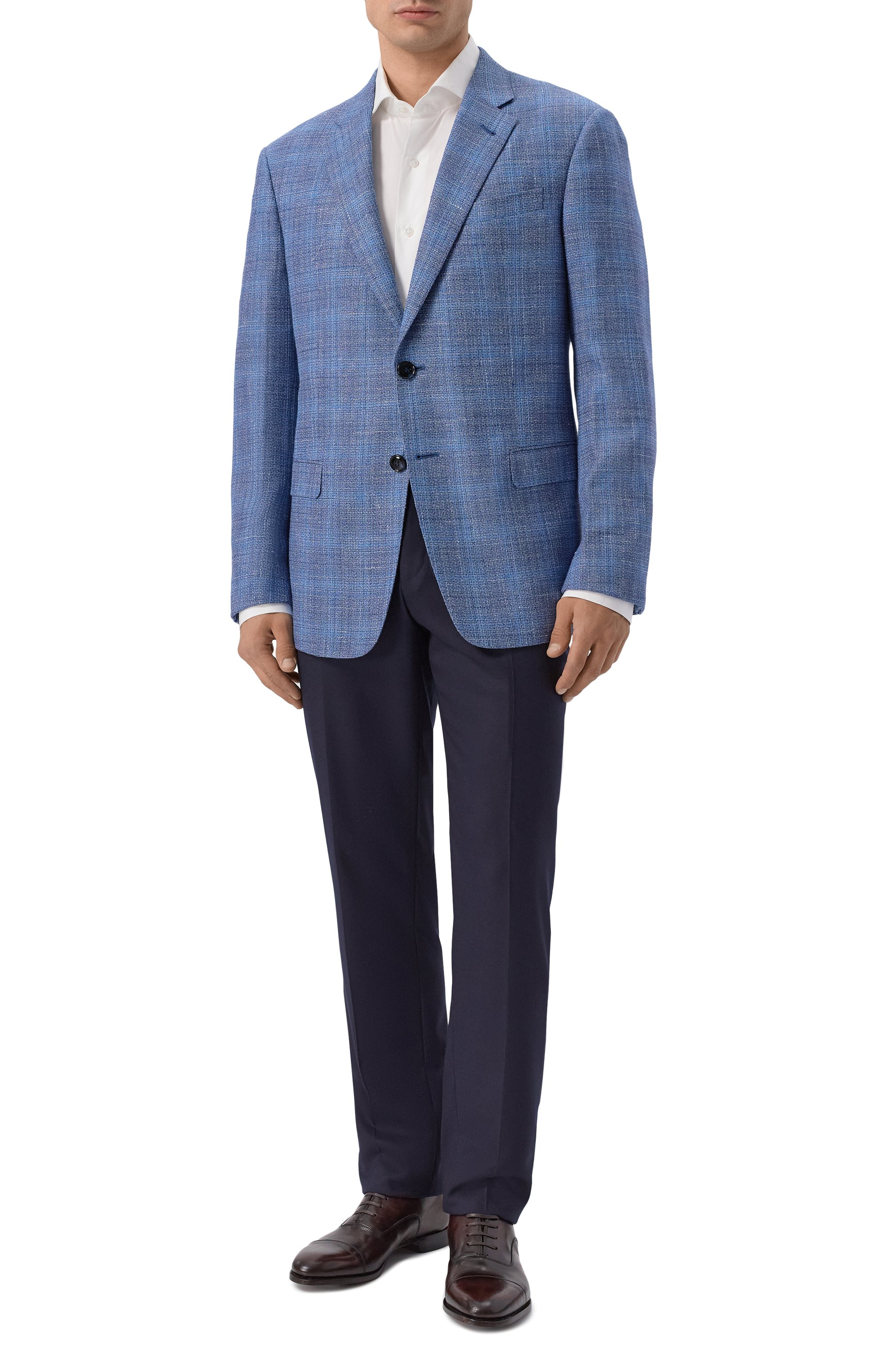 Шерстяные брюки CORNELIANI темно-синего цвета по цене 56450 руб., арт. 285B01/2A18111, фото 2 Шерстяные брюки CORNELIANI, арт. 285B01/2A18111, фото 2