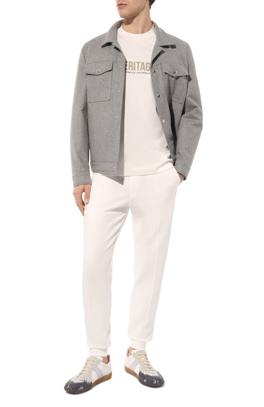 Хлопковая футболка Brunello Cucinelli M0B137446G Кремовый  M0B137446G Фото 2