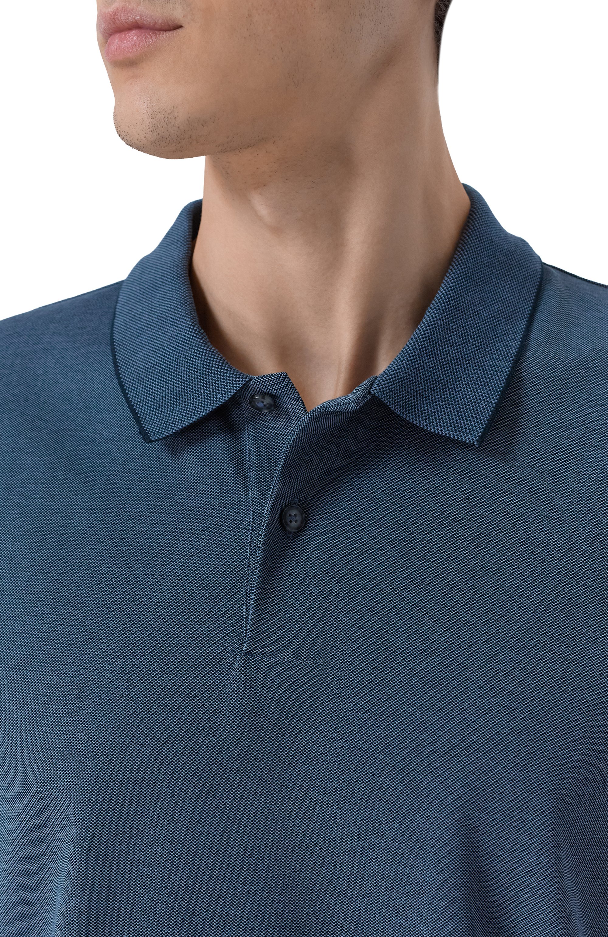 Поло BOSS синего цвета по цене 19950 руб., арт. 50554117, фото 5 Поло BOSS, арт. 50554117, фото 5