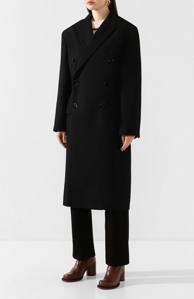 Пальто из смеси льна и шерсти ACNE STUDIOS черного цвета по цене 68400 руб., арт. A90230, фото 3 Пальто из смеси льна и шерсти ACNE STUDIOS, арт. A90230, фото 3
