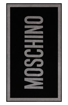 Женское хлопковое полотенце MOSCHINO черно-белого цвета, арт. A4303/9430 | Фото 3 (Материал: Текстиль, Хлопок; Материал сплава: Проставлено; Мужское Кросс-КТ: Полотенце-пляжная одежда; Нос: Не проставлено)