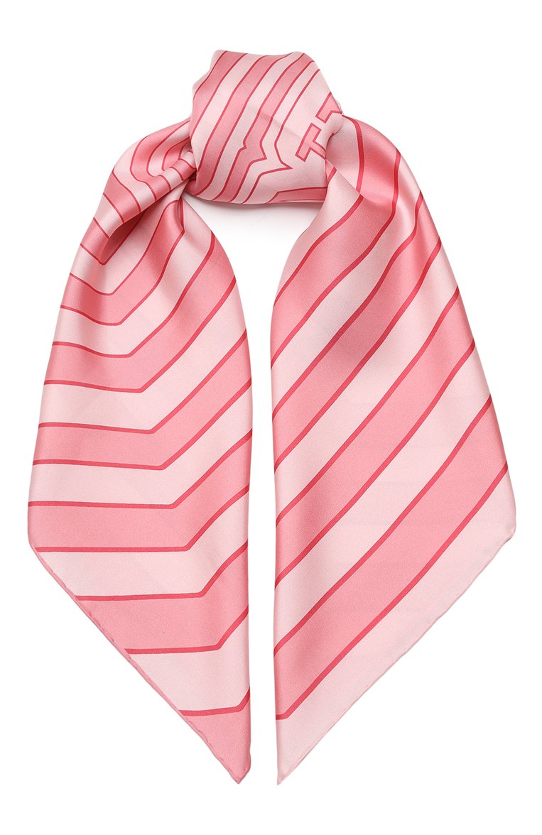 Женский шелковый платок LANVIN розового цвета, арт. 6L9090/SR554/ | Фото 1 (Нос: Не проставлено; Материал: Шелк, Текстиль; Принт: С принтом)