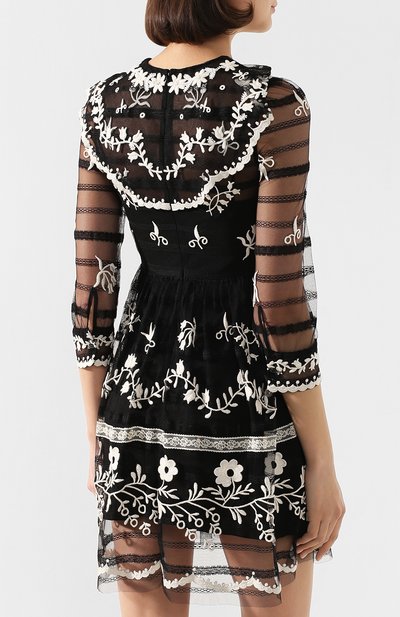 Платье REDVALENTINO черно-белого цвета по цене 89150 руб., арт. TR3VA11M/4T6, фото 4 Платье REDVALENTINO, арт. TR3VA11M/4T6, фото 4
