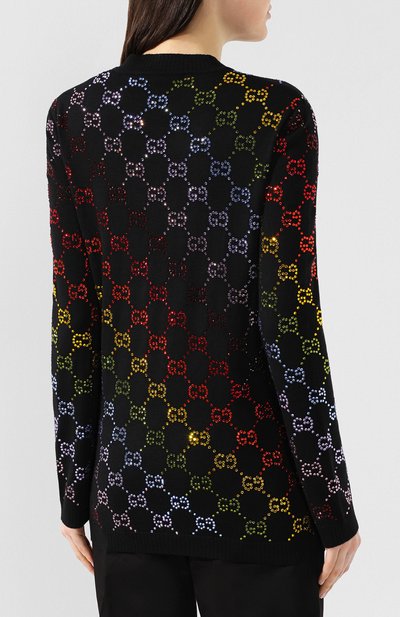 Шерстяной пуловер GUCCI черного цвета по цене 157000 руб., арт. 555038/XKAHY, фото 4 Шерстяной пуловер GUCCI, арт. 555038/XKAHY, фото 4