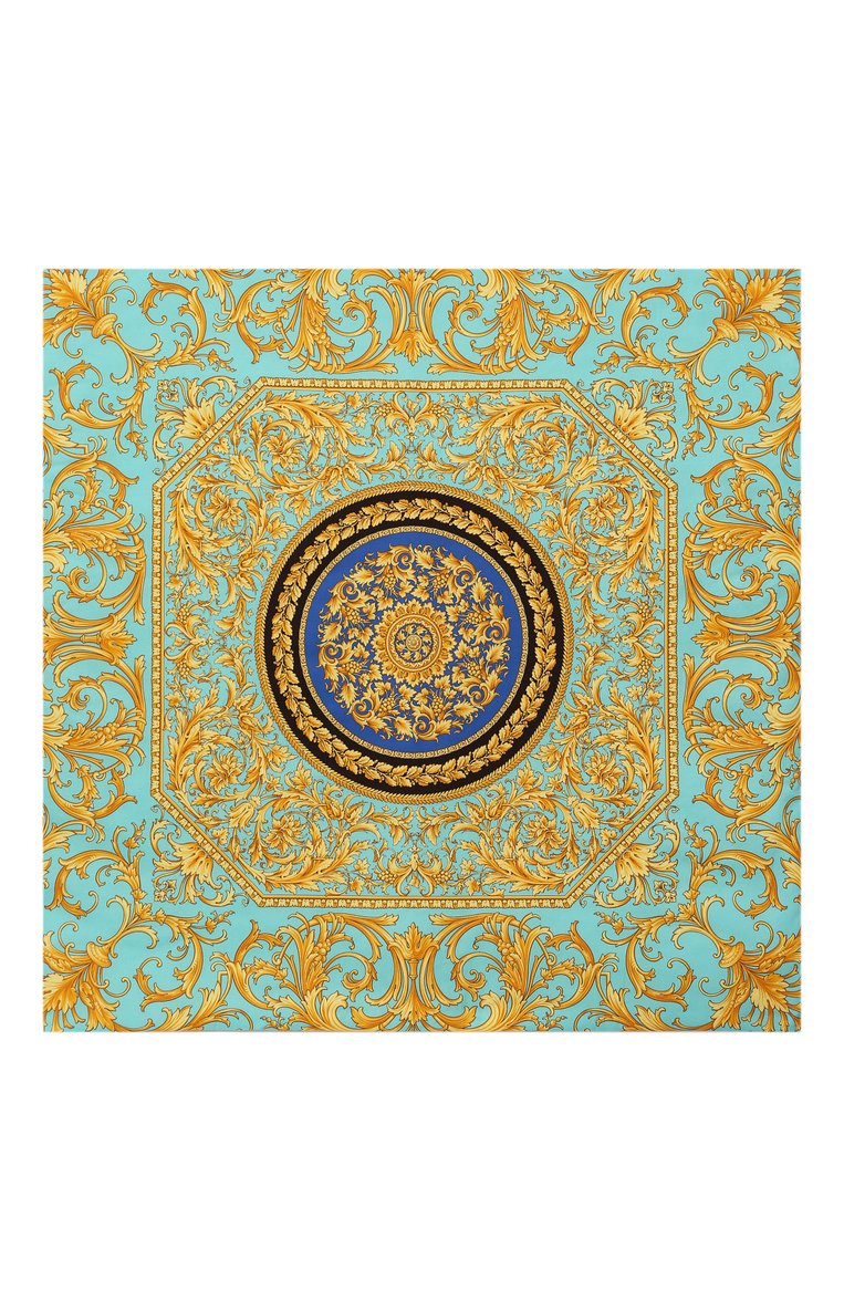 Детского хлопковое одеяло VERSACE бирюзового цвета, арт. YE000144/A233634 | Фото 3 (Материал: Текстиль, Хлопок; Нос: Не проставлено; Материал сплава: Проставлено)