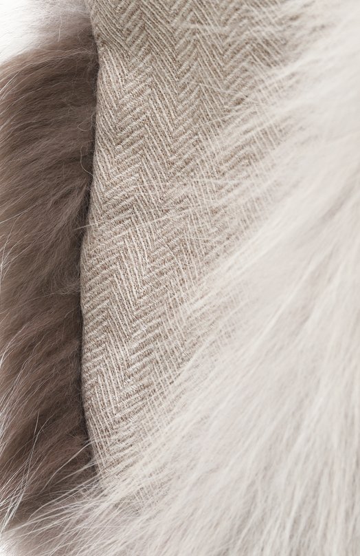 Меховая шапка-ушанка Дарья из лисы и кашемира FurLand 0194809610017600226 Серый  0194809610017600226 Фото 3
