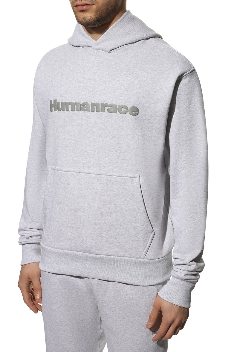 Мужской хлопковое худи adidas originals x pharrell williams ADIDAS ORIGINALS светло-серого цвета, арт. HG1809 | Фото 3 (Рукава: Длинные; Материал внешний: Хлопок; Длина (для топов): Стандартные; Мужское Кросс-КТ: свитшот-одежда; Принт: Без принта; Стили: Спорт-шик; Региональные ограничения белый список (Axapta Mercury): Не проставлено)