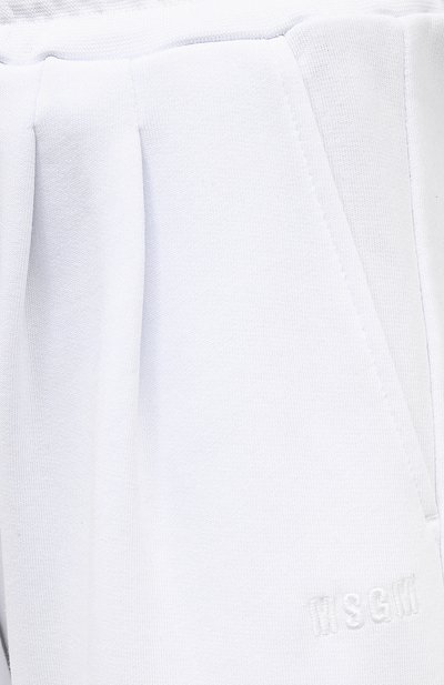 Хлопковые брюки MSGM белого цвета по цене 21050 руб., арт. 2941MDP62 207799, фото 5 Хлопковые брюки MSGM, арт. 2941MDP62 207799, фото 5