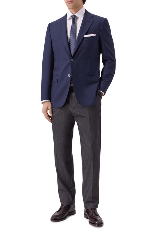 Шерстяной пиджак Kiton UG81K0982823 Синий  UG81K0982823 Фото 2
