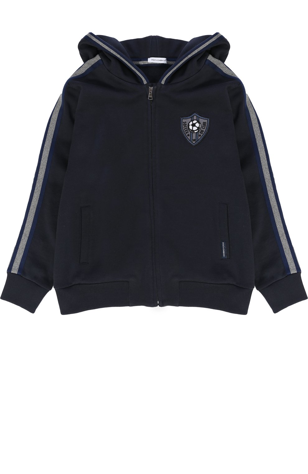 Хлопковый кардиган с контрастной отделкой и нашивкой DOLCE & GABBANA, арт. 0131/L4JW0J/G7KVB/2-6, фото 1