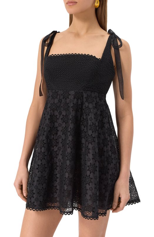 Хлопковое платье Ulyana Sergeenko ABC002SS24P1740Т24 Чёрный  ABC002SS24P1740Т24 Фото 3