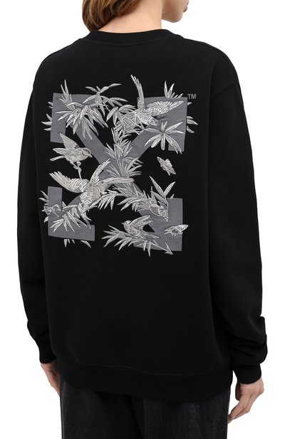 Хлопковый свитшот OFF-WHITE черного цвета по цене 55200 руб., арт. 0WBA055F20JER0061009, фото 4 Хлопковый свитшот OFF-WHITE, арт. 0WBA055F20JER0061009, фото 4