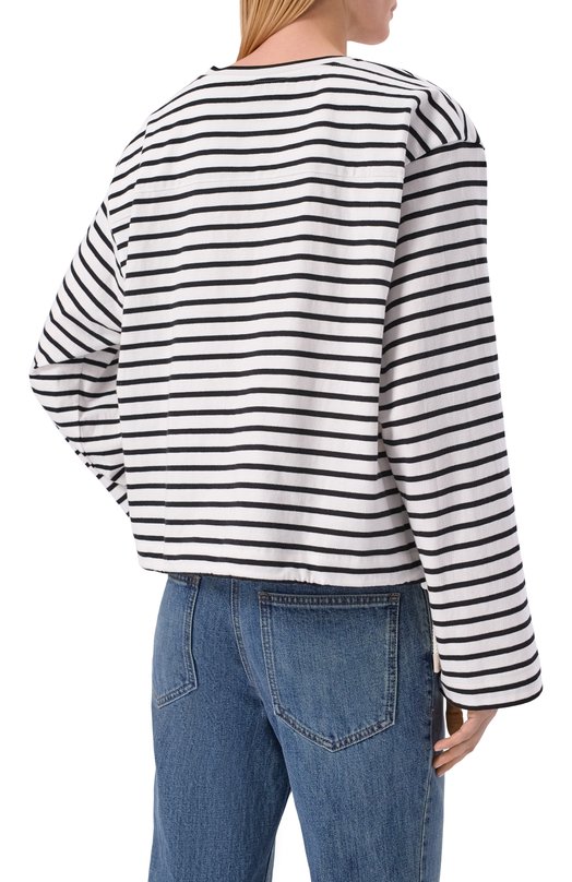 Хлопковый лонгслив Juun.J JW6241W01 Чёрно-белый  JW6241W01 Фото 4