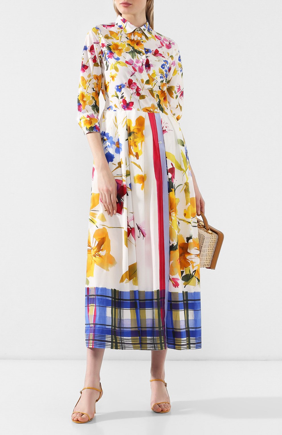 Хлопковое платье SARA ROKA разноцветного цвета по цене 39950 руб., арт. ELENAT96/SS19-31, фото 2 Хлопковое платье SARA ROKA, арт. ELENAT96/SS19-31, фото 2