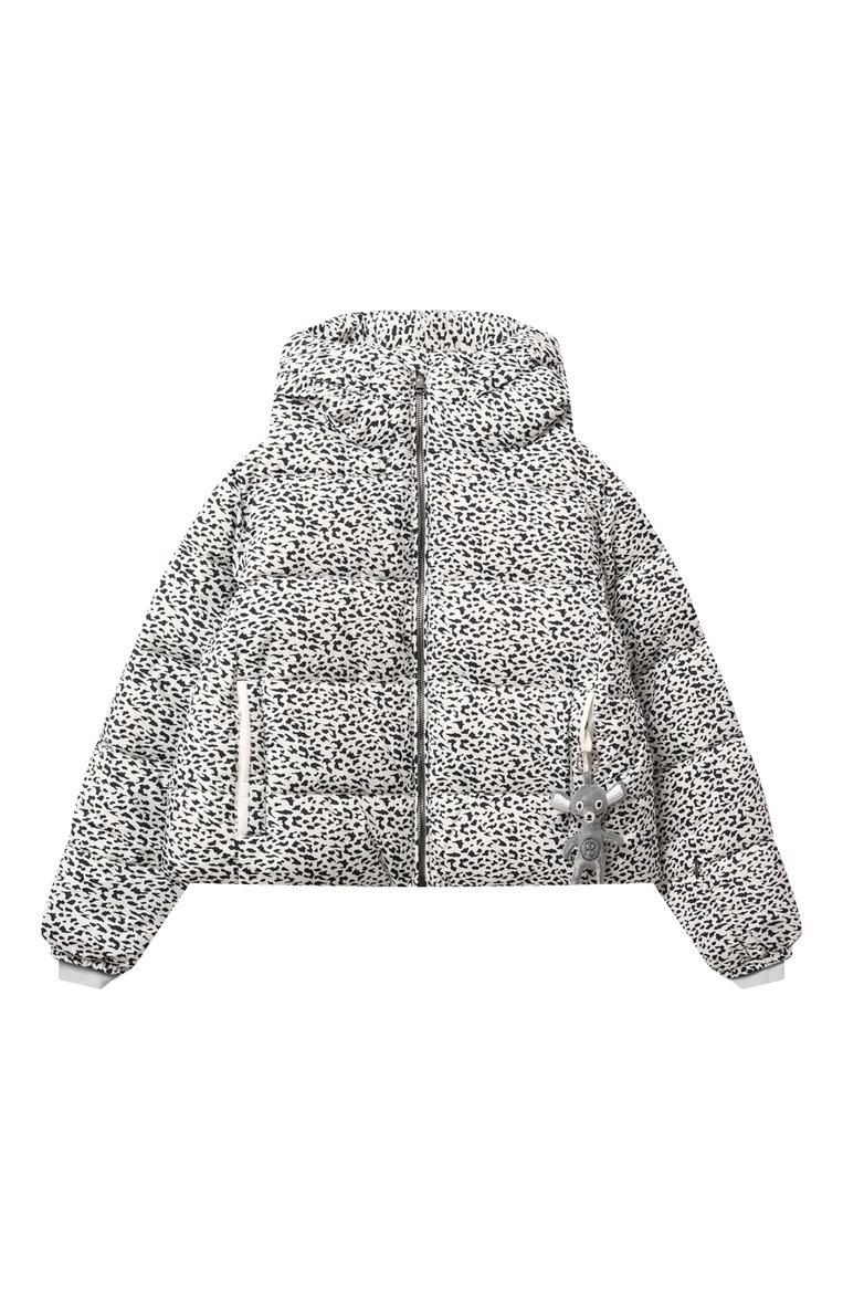 Детская утепленная куртка POIVRE BLANC черно-белого цвета, арт. W24-1200-JRGL | Фото 1 (Драгоценные камни: Проставлено; Рукава: Длинные; Материал сплава: Проставлено; Кросс-КТ: Зима, Утепленные; Материал внешний: Синтетический материал; Ростовка одежда: 12 лет | 152 см, 8 лет | 128 см, 16 лет | 164 см, 10 - 11 лет | 140 - 146см)