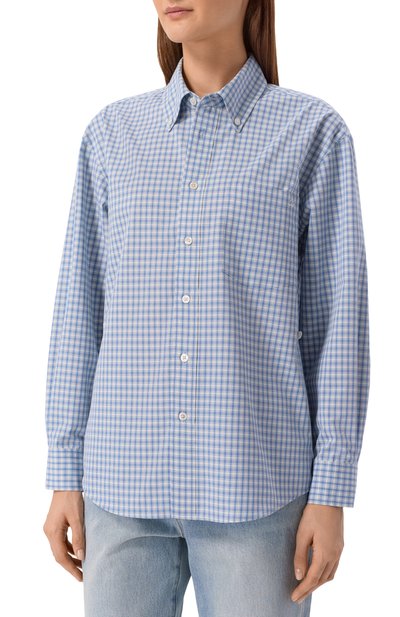 Хлопковая рубашка DUNST голубого цвета по цене 14650 руб., арт. UDSH6A115B1, фото 3 Хлопковая рубашка DUNST, арт. UDSH6A115B1, фото 3