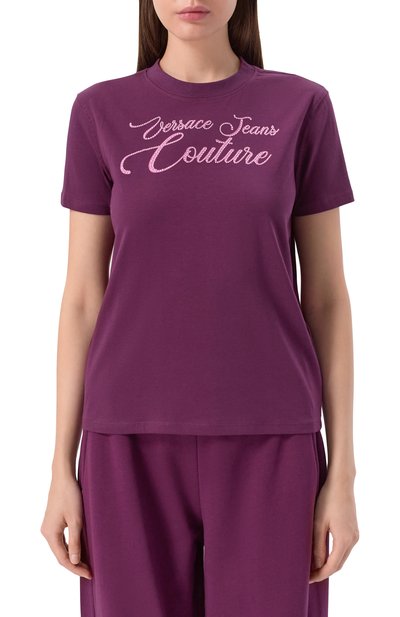 Хлопковая футболка VERSACE JEANS COUTURE, арт. 79HAHT05/CJ03T, фото 3