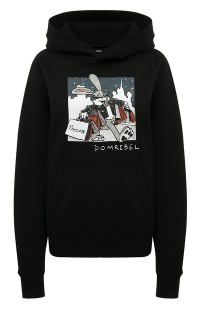 Женский хлопковое худи DOMREBEL, арт. SH0PPING BUNNY C0MIC/H00DIE/W