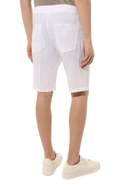 Льняные шорты 120% LINO белого цвета по цене 26350 руб., арт. Y0M2120/0000253/000, фото 4 Льняные шорты 120% LINO, арт. Y0M2120/0000253/000, фото 4