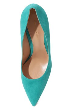 Женские замшевые туфли gianvito 85 GIANVITO ROSSI бирюзового цвета, арт. G24580.85RIC.CAMHYDR | Фото 6 (Подошва: Плоская; Каблук высота: Высокий; Материал внутренний: Натуральная кожа; Материал внешний: Замша, Натуральная кожа; Каблук тип: Шпилька)