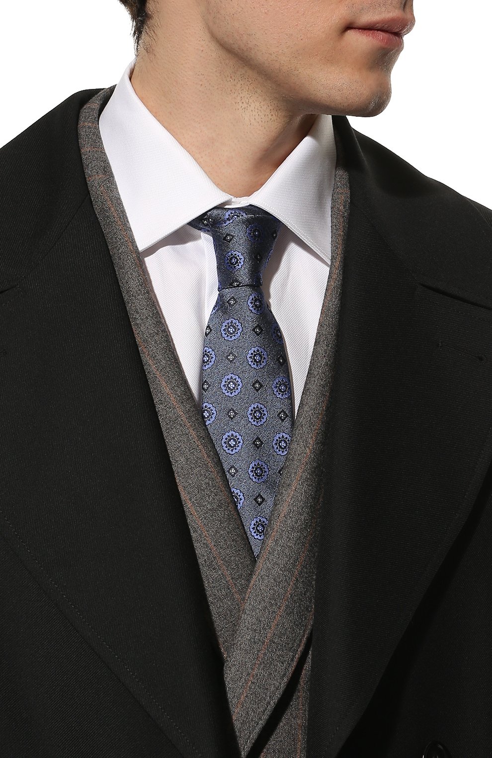 Шелковый галстук CANALI синего цвета по цене 13250 руб., арт. 18/HJ03413, фото 2 Шелковый галстук CANALI, арт. 18/HJ03413, фото 2