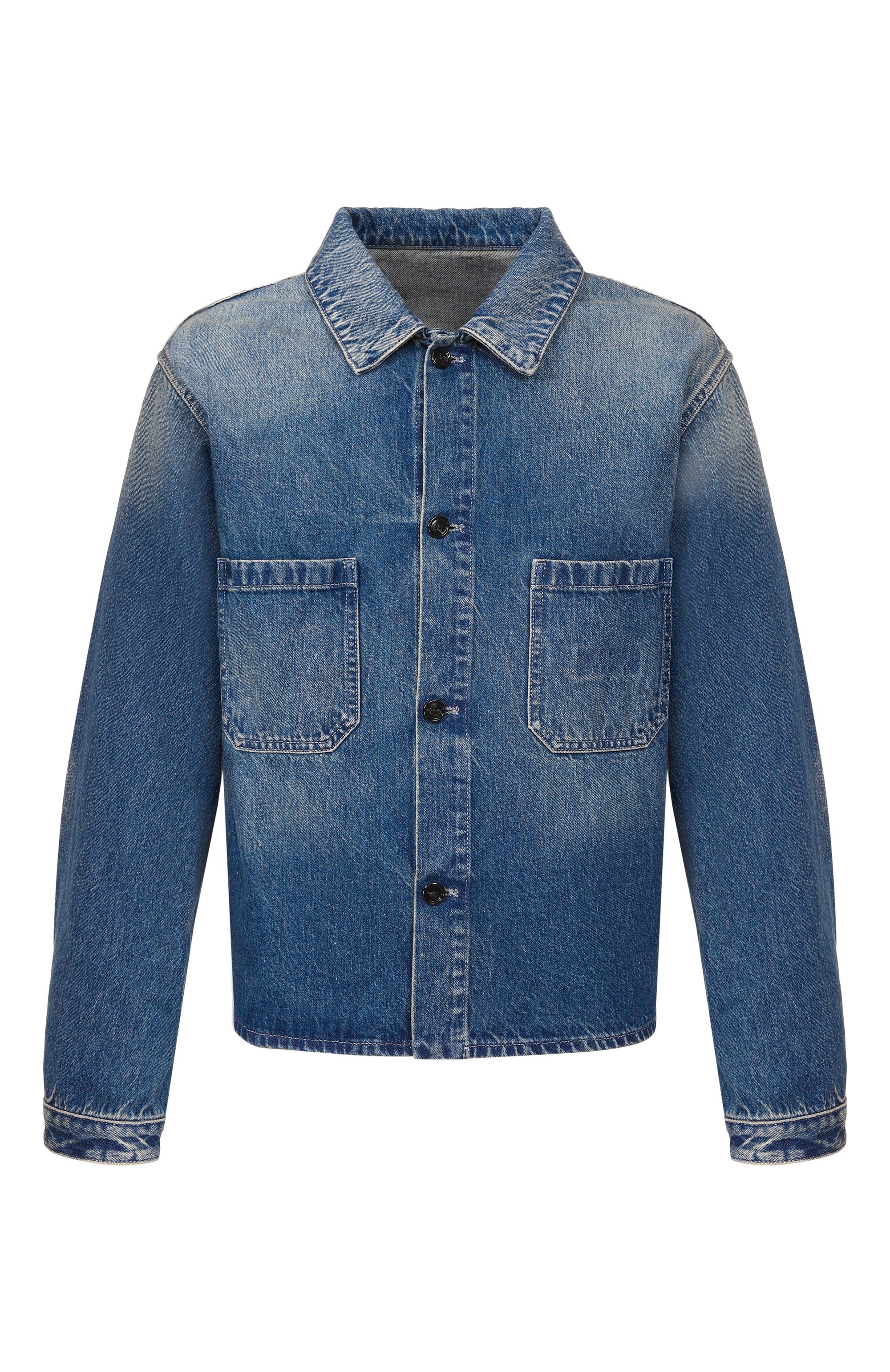 Джинсовая куртка ANN DEMEULEMEESTER синего цвета по цене 93050 руб., арт. B0013744/FA720, фото 1 Джинсовая куртка ANN DEMEULEMEESTER, арт. B0013744/FA720, фото 1