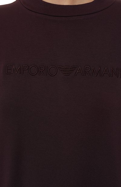 Свитшот из вискозы EMPORIO ARMANI бордового цвета по цене 12850 руб., арт. 164890/4F264, фото 5 Свитшот из вискозы EMPORIO ARMANI, арт. 164890/4F264, фото 5
