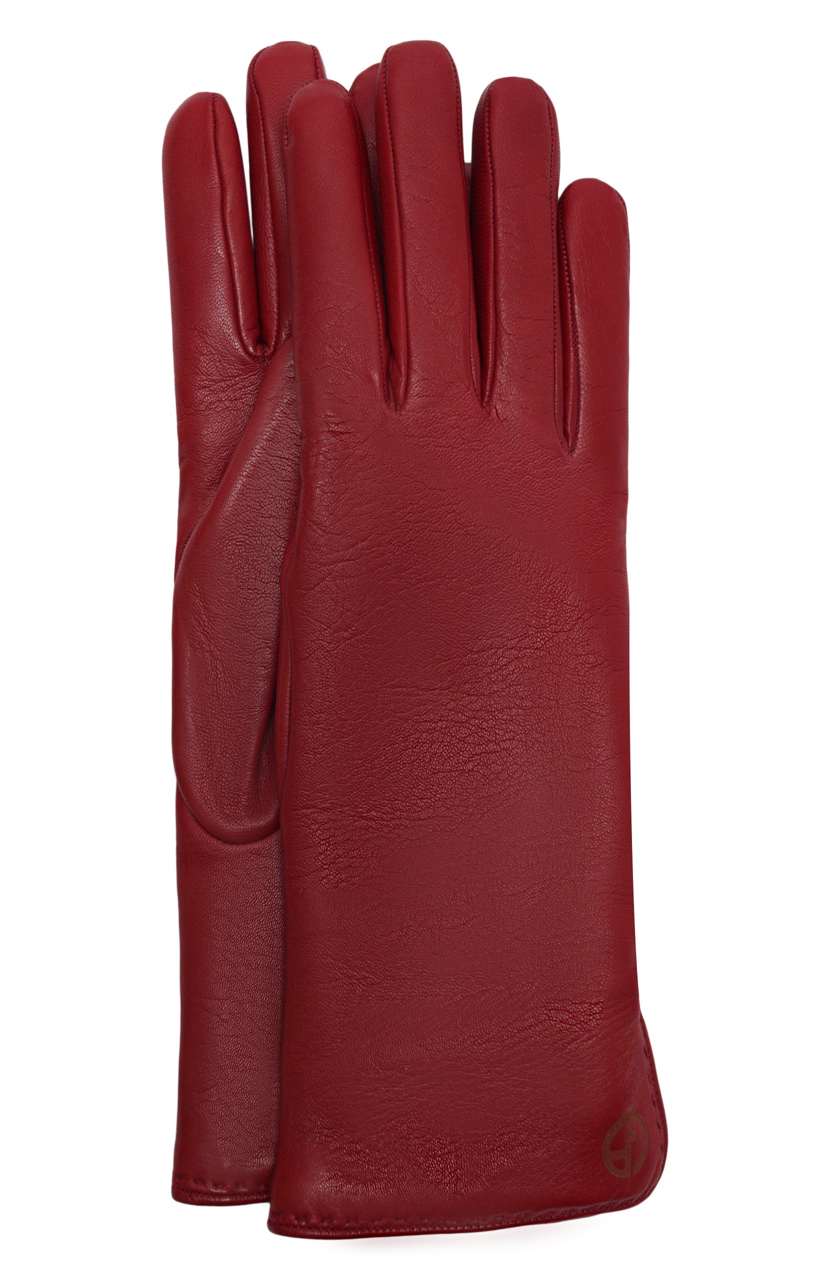 Кожаные перчатки GIORGIO ARMANI бордового цвета по цене 85100 руб., арт. GW004149/AF29216, фото 1 Кожаные перчатки GIORGIO ARMANI, арт. GW004149/AF29216, фото 1