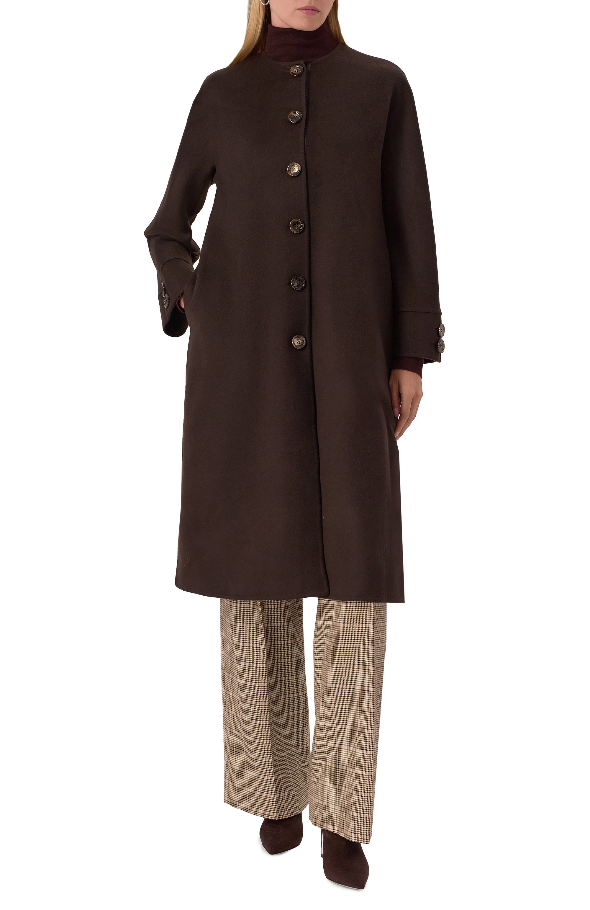 Пальто из шерсти и кашемира MANZONI24, арт. 25M1504-DB1L8D, фото 3