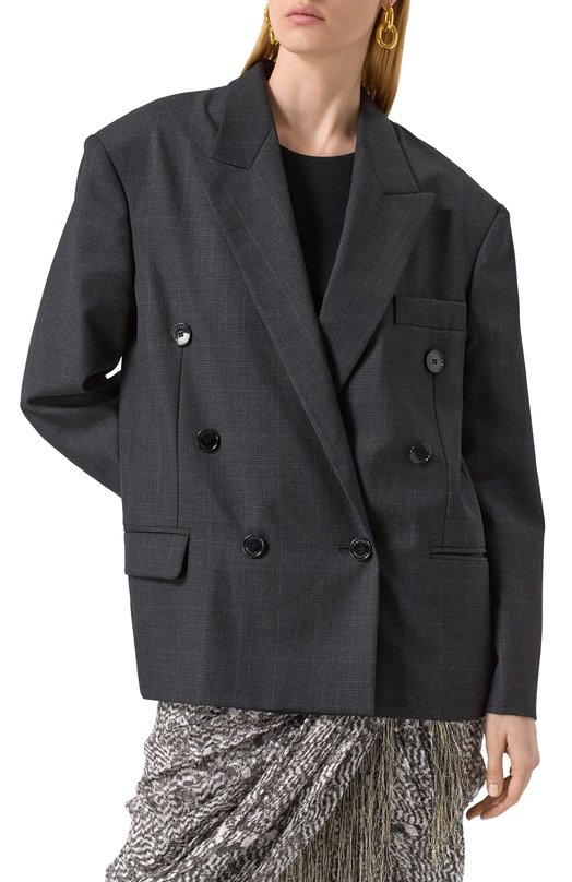 Шерстяной жакет Isabel Marant 24A/VE0140FE-B1F01I Серый  24A/VE0140FE-B1F01I Фото 3