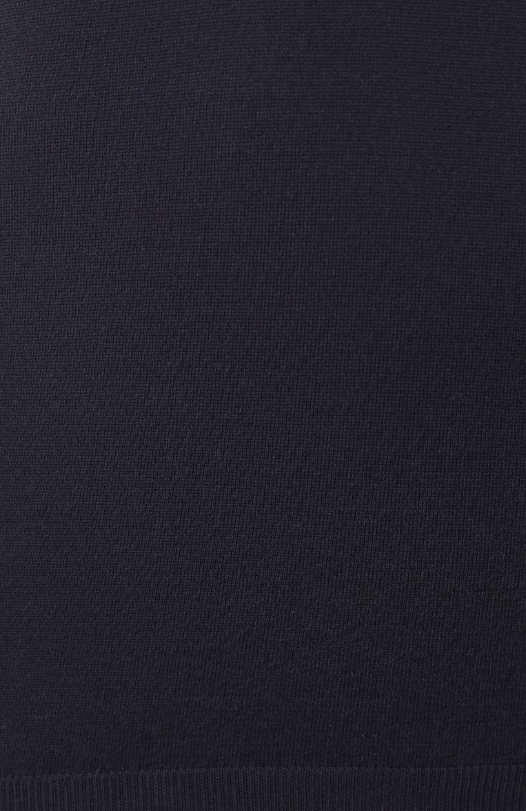 Мужской хлопковый джемпер BRUNELLO CUCINELLI темно-синего цвета, арт. M29805200 | Фото 6 (Материал внешний: Хлопок; Длина (для топов): Стандартные; Мужское Кросс-КТ: Джемперы; Вырез: Круглый; Стили: Кэжуэл; Принт: Без принта; Рукава: Короткие)