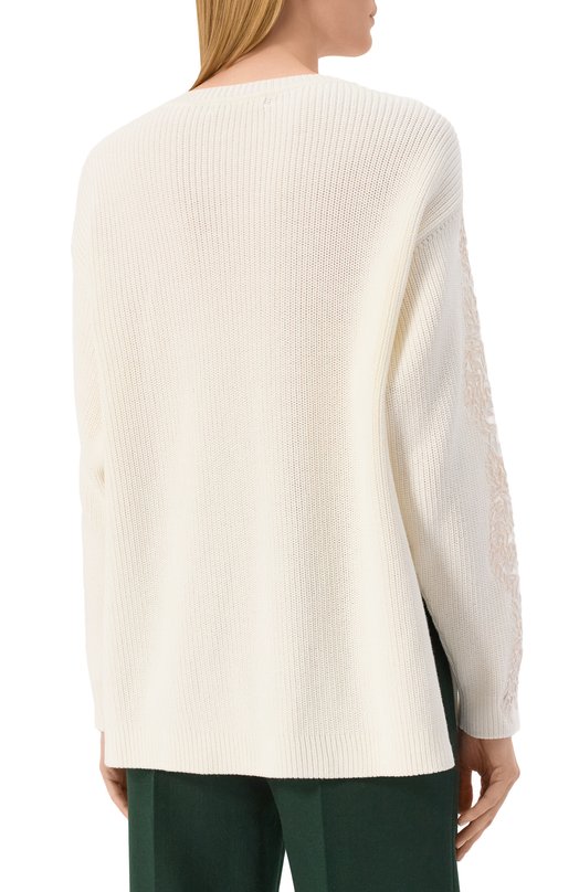 Хлопковый свитер Elie Saab T0154 Белый  T0154 Фото 4
