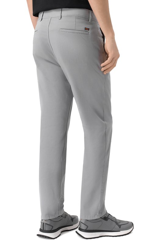 Хлопковые брюки BOSS Orange 50510933 Серый  50510933 Фото 4