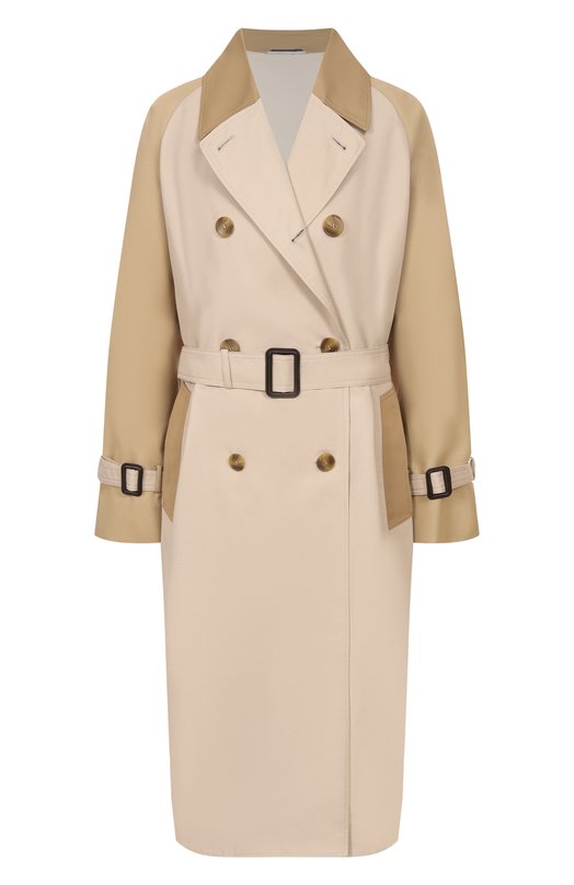 Хлопковый тренч Weekend Max Mara CANASTA Бежевый CANASTA