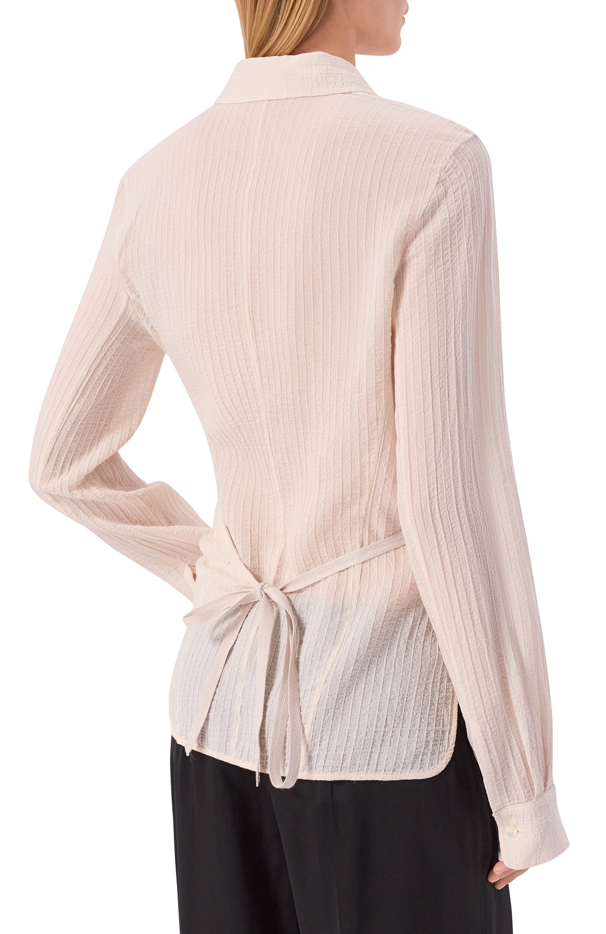 Блузка из вискозы и шелка ANN DEMEULEMEESTER кремового цвета по цене 98850 руб., арт. B0013790/FA712, фото 4 Блузка из вискозы и шелка ANN DEMEULEMEESTER, арт. B0013790/FA712, фото 4