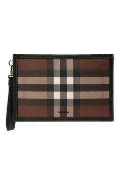 Мужская клатч BURBERRY коричневого цвета, арт. 8050829 | Фото 1 (Материал: Экокожа; Размер: medium; Материал сплава: Проставлено; Региональные ограничения белый список (Axapta Mercury): Не проставлено; Драгоценные камни: Проставлено)