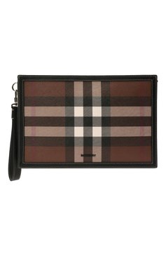 Мужская клатч BURBERRY коричневого цвета, арт. 8050829 | Фото 1 (Размер: medium; Региональные ограничения белый список (Axapta Mercury): Не проставлено; Материал сплава: Проставлено; Драгоценные камни: Проставлено; Материал: Экокожа)